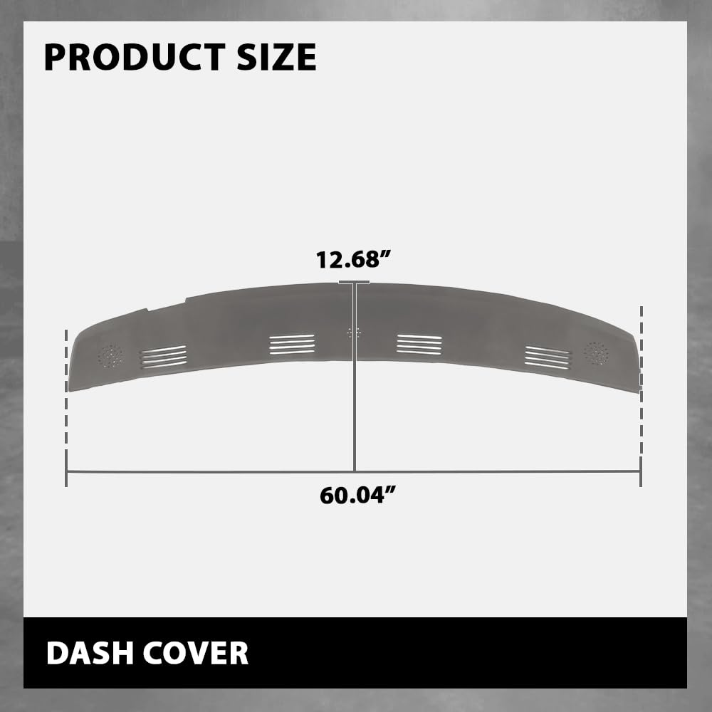 G-PLUS TPE Cover for Defrost Dash Panel Gray Compatible with 2002 2003 2004 2005 Dodge Ram 1500/2003-2005 Dodge Ram 2500 3500