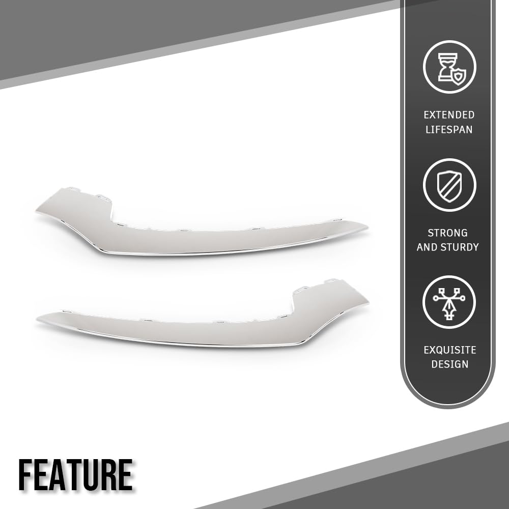 G-PLUS Pair Bumper Face Bar Trims Molding Step Pads Compatible with Benz E550 Base 2014-2017 2078850874, MB1047131 Silver