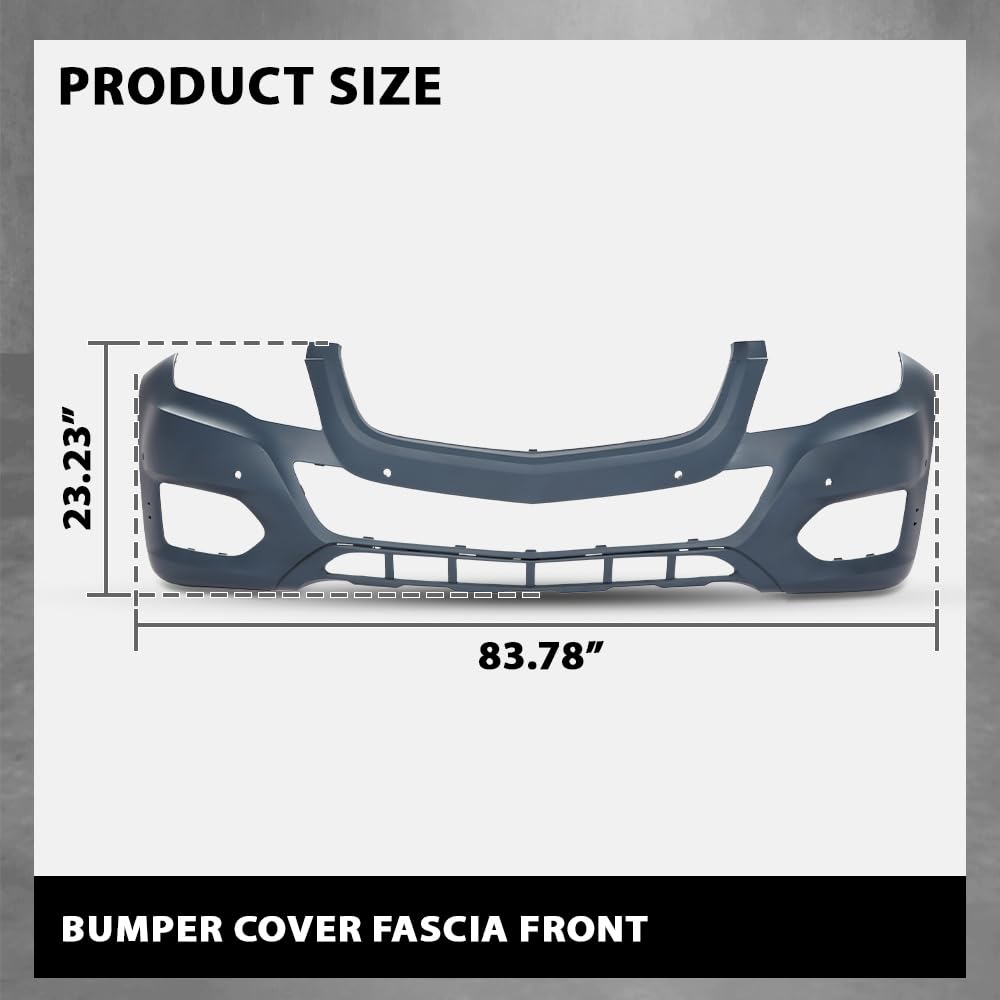 G-PLUS Bumper Cover Fascia Front, Compatible with Benz GLK250 Bluetec 4Matic 2013-2015, Fit Benz GLK350 (submodel: 4Matic, Base) 2013-2015,Fit for Models Without AMG Styling Package 2048802049