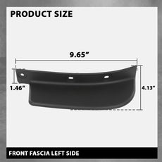 G-PLUS Bumper Fascia Spat for Jeep Cherokee 2019-2022 Front Left Black Additional Angle
