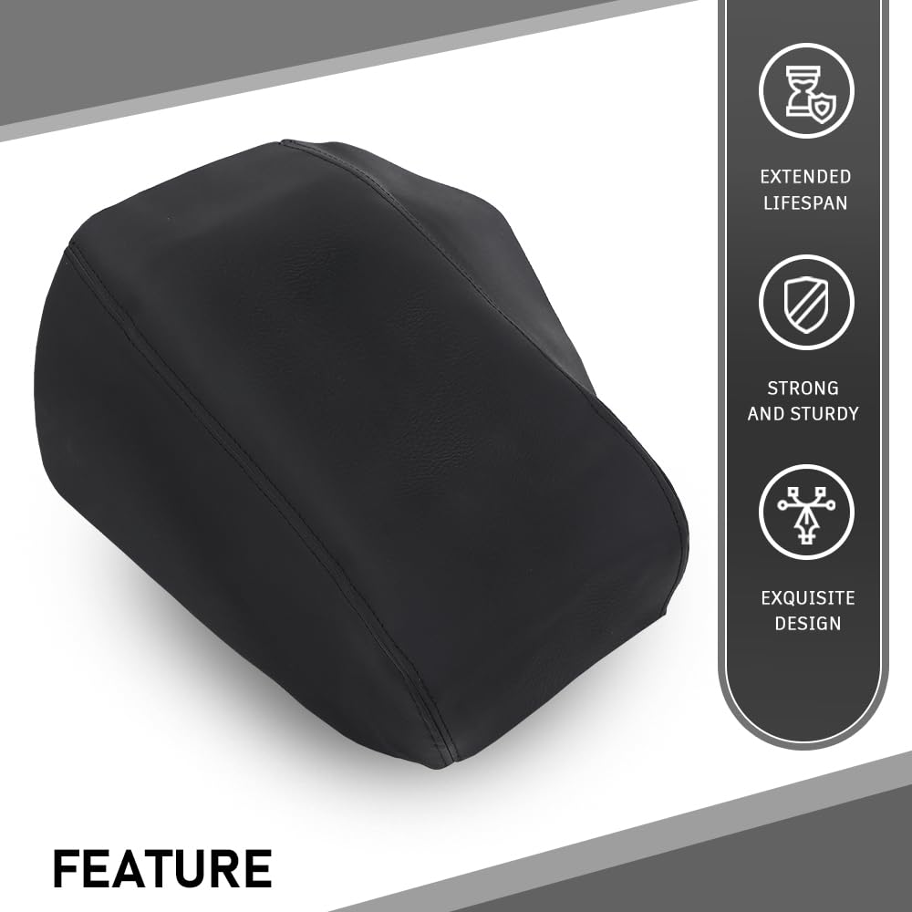 G-PLUS Center Console Cover Compatible with Ford Explorer 2011-2018 Armrest Cover Console Lid Protector Cushion Pad, Black Microfiber Leather Skin