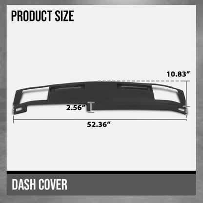 G-PLUS TPE Dash Cover Compatible with Chevy S10, S10 Blazer and GMC S15, Jimmy, Sonoma Pickups 1986-1993 Black