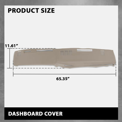 G-PLUS TPE Dashboard Dash Cover Cap w/Adhesive Compatible with Chevy GMC Full Size Pickup 1981-1987/ Chevy GMC SUV 1981-1991 Dash Board Overlay 18601NTL Beige