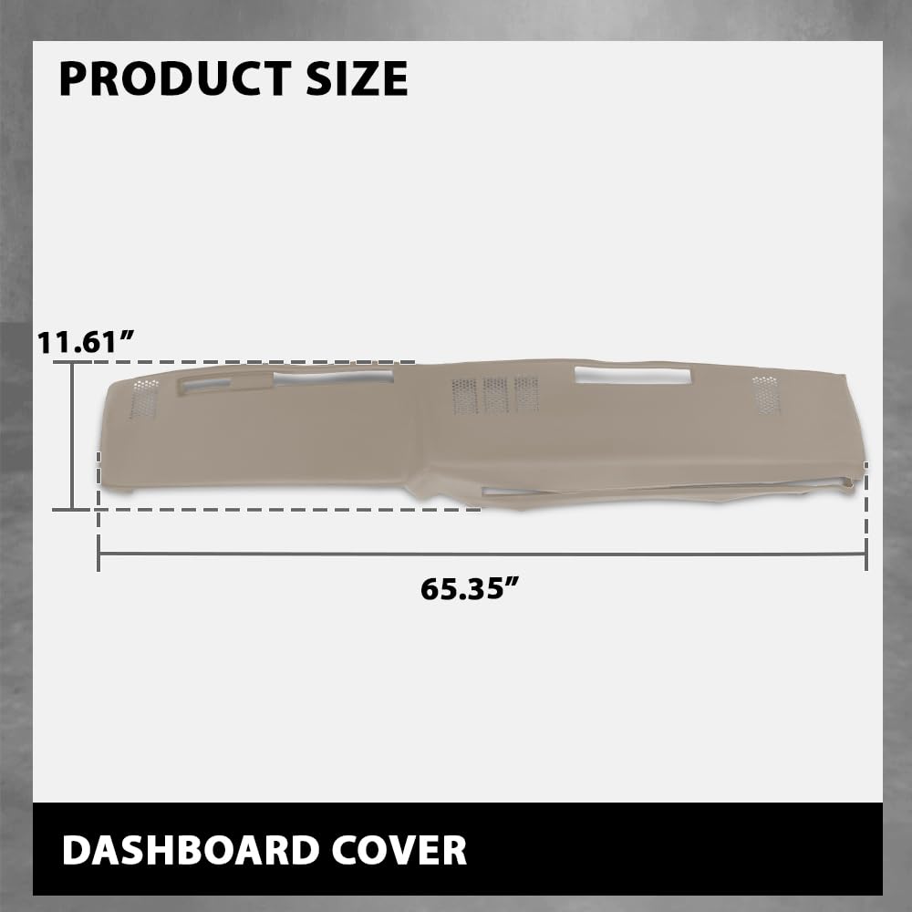 G-PLUS TPE Dash Cover Dashboard Panel Compatible with GMC Chevy Full Size Pickup 1981-1987,Fit GMC Chevy SUV 1981-1991 Beige