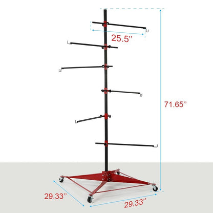 G-PLUS Auto Body Door Fender Panel Holder Tree Center Post Hang Paint Stand Adjustable Black&Red Steel Powder Coated #Size: L 29 (in) * W 29 (in) * H 73-3/8 (in)