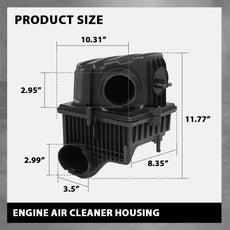 G-PLUS Engine Air Cleaner Housing for Jeep Renegade 2015-2018 Black Close-up View