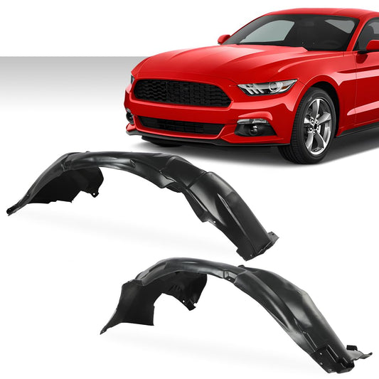 G-PLUS Fender Liner Front Driver & Passenger Side Compatible with Ford Mustang 2015-2017 FO1249165 FO1248165 FR3Z16102A FR3Z16103A