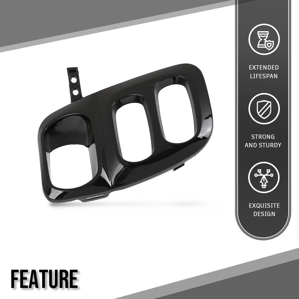 G-PLUS Fog Light Covers Front Driver Left Side Compatible with Honda Odyssey (submodel: Elite, Touring) 2021 2022 2023 2024 71107THRA60, HO1038162 Black