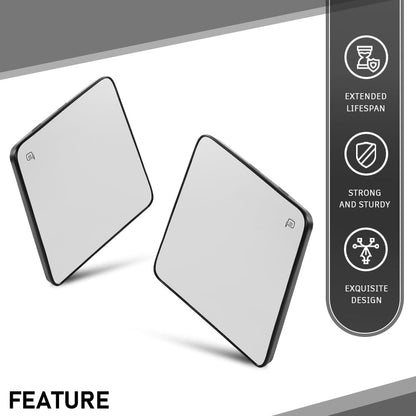 G-PLUS Mirror Glass Heated Left+Right Upper Compatible with Ford F150 Pickup Truck 2013-2014,Fit Ford F250 F350 F450 F550 Super Duty 2008-2016 FO1324150, FO1325150 White