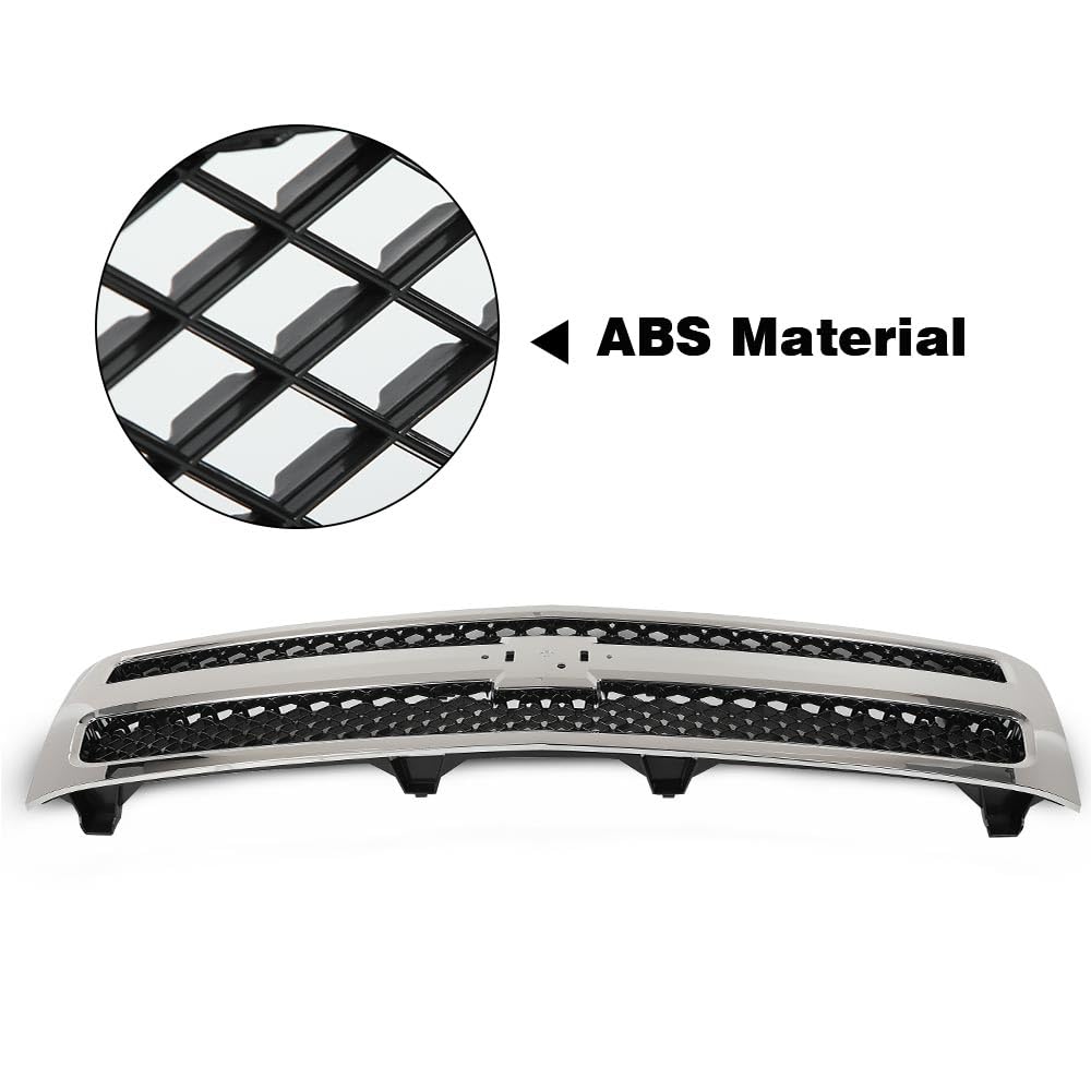 G-PLUS Chrome Truck Grill Compatible with Chevy Silverado 1500 Hybrid 2009-2013/Fit Silverado 1500 XFE 2010-2013/Fit Silverado 1500 LS LT LTZ WT 2007-2013 25810707 19303978 Front Bumper Grille Insert