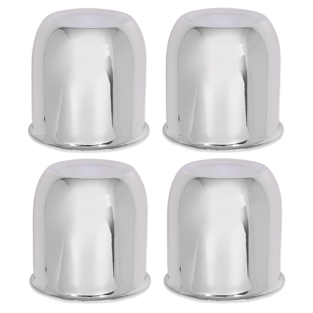 G-PLUS 4pcs Chrome Wheel Center Cap Fit for 3 1/4", 3.25" Trailer Rims Center Bore Light Scratch [Center Bore Dimensions: 3.25", 3 1/4" & Overall Cap Tall: 3.40" & Center Decal: 1.75"]