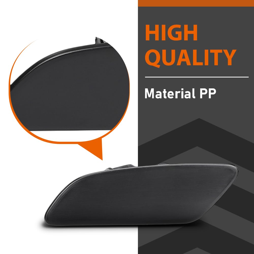 G-PLUS Front Bumper Headlight Washer Cover Set Compatible with Porsche Panamera 2017-2021 971807754G2X, 971807753G2X OE Standard, Snap-in Installation Black