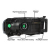 G-PLUS Headlights Assembly, Compatible with 2002 2003 2004 2005 Dodge Ram 1500 2500 3500 Bumper Headlamp, Smoky Lens Chrome Housing Amber Reflector
