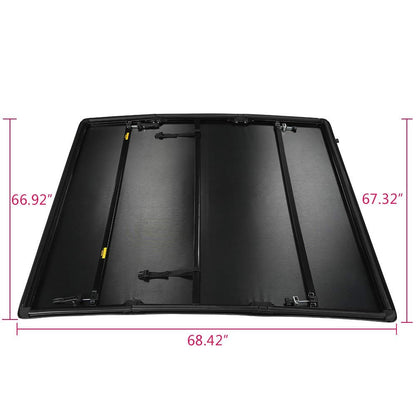 G-PLUS T3 Tri-Fold Truck Tonneau Cover Compatible with Nissan Titan 2004-2015 | Fleetside 5.5' Bed | Compatible with Models with or Without The Utili-Track System