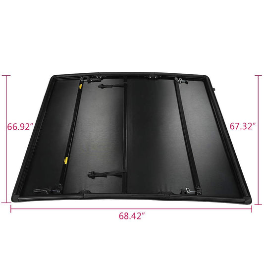 G-PLUS T3 Tri-Fold Truck Tonneau Cover Compatible with Nissan Titan 2004-2015 | Fleetside 5.5' Bed | Compatible with Models with or Without The Utili-Track System