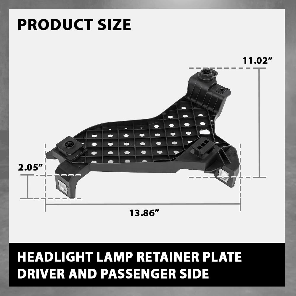 G-PLUS Pair Headlight Lamp Retainer Plates, Compatible with Audi Q3 Quattro 2013-2018, Left Driver & Right Passenger Side, 8U0941453, 8U0941454