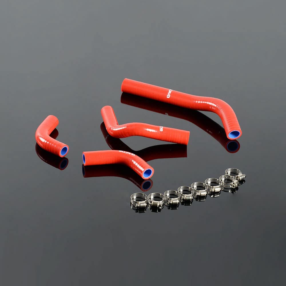 G-PLUS Silicone Radiator Coolant Tube Kit Clamps Compatible With Honda CRF250 CRF250X CRF250R 2004-2009 2005 2006 2007 2008 Red