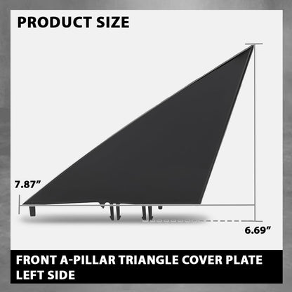 G-PLUS Front A-Pillar Triangular Cover Plate Left Compatible with Tesla Model 3 2017-2023 1130655 00 E, 1130655-00-E Gloss Black