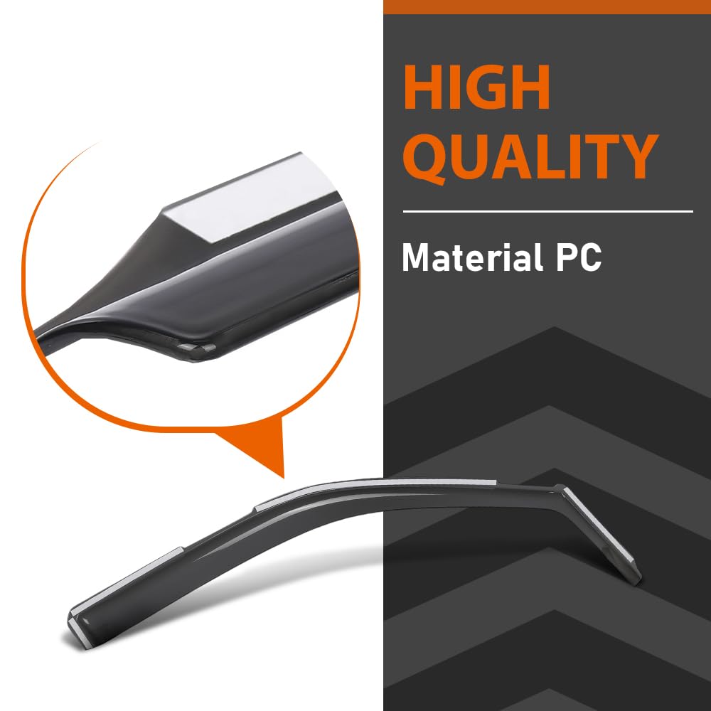 G-PLUS in-Channel Side Window Vent Visor Deflectors Rain Guards Compatible with Dodge Ram 2500 3500 Mega Cab/Crew Cab 2019-2026 Impact-Resistant PC 4 PCS Smoky