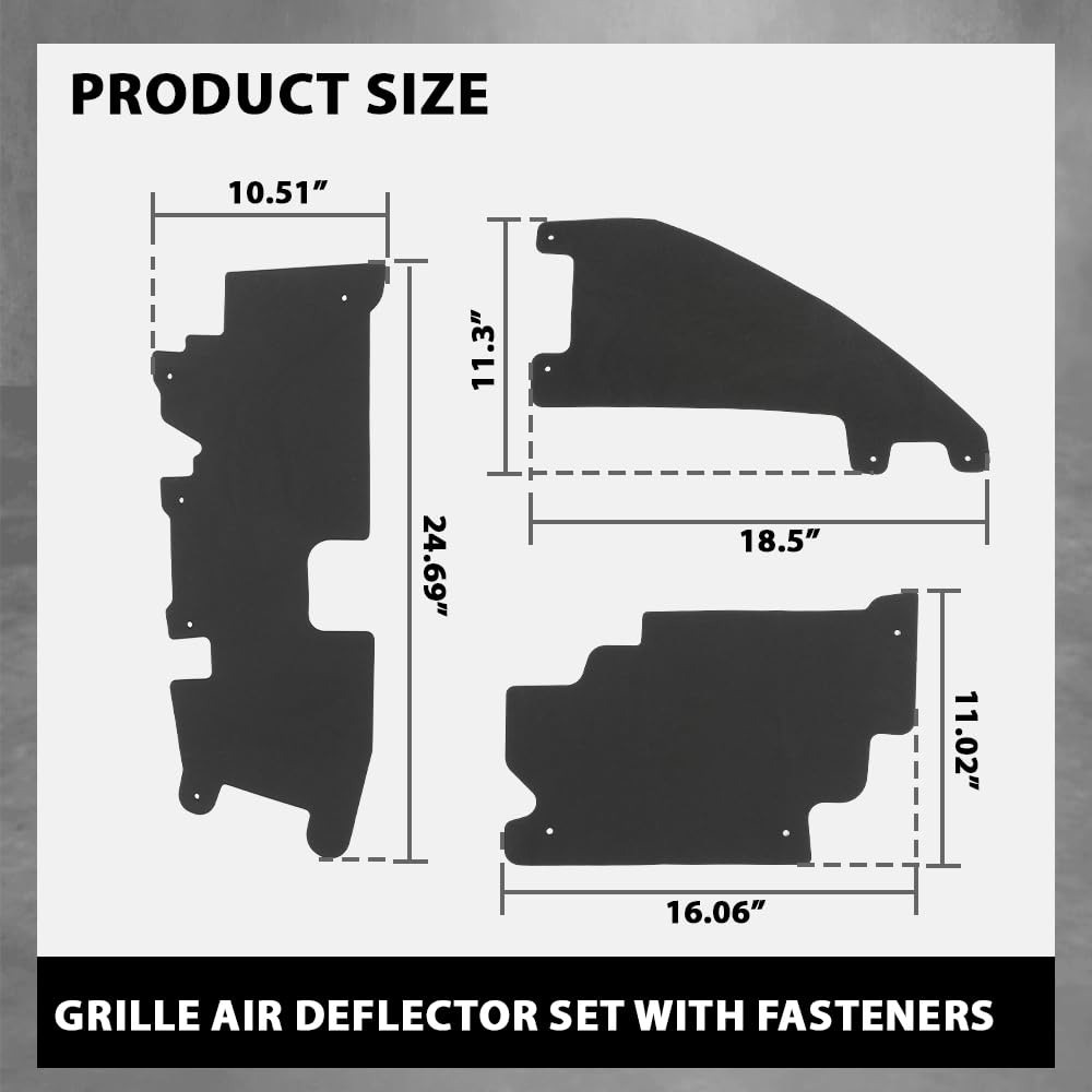 G-PLUS 3pcs Grille Air Deflector Set with Fasteners Compatible with Ford F150 2009-2014,Fit Ford Raptor 2009-2014 FO1218114