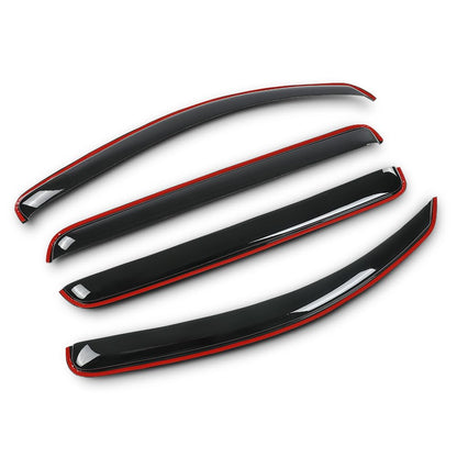 G-PLUS in-Channel Window Ventvisor Sun Rain Guards Side Wind Deflector Compatible with Toyota Tundra Crewmax Cab 2007-2021 Not Fit Double Cab Smoky