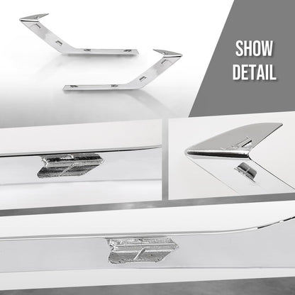G-PLUS Front Bumper LH+RH Trim Fog Light Molding Compatible with Volvo S60 V60 2019 2020 2021 2022 31455511, 31455512 Silver