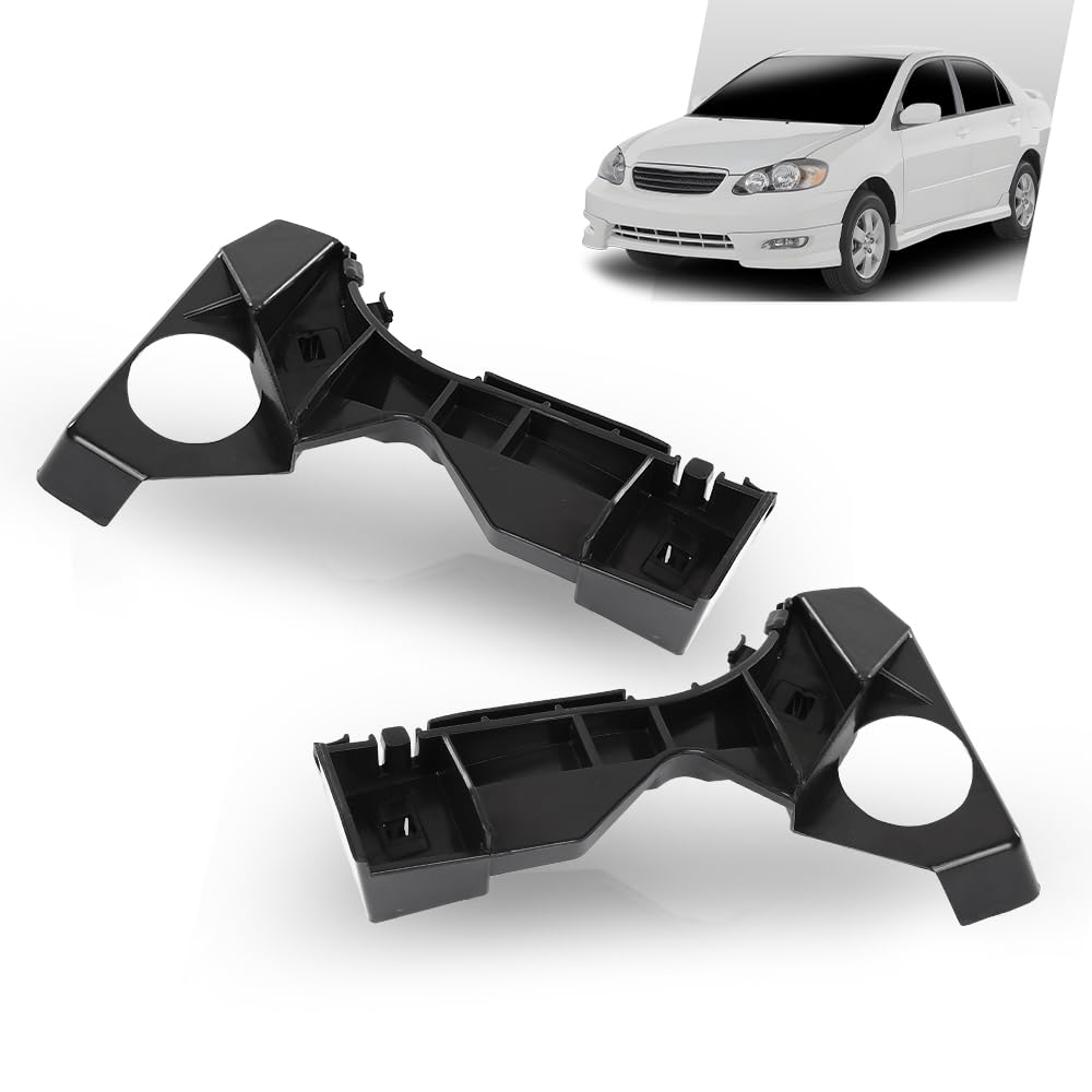 G-PLUS Front Left & Right Side Bumper Bracket Set Compatible with Toyota Corolla CE/LE/S 2003-2008 5211502061 Black
