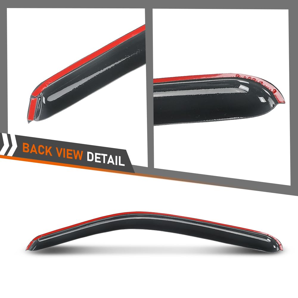 G-PLUS Out-Channel Window Visor Deflectors Compatible with Chevy Silverado & GMC Sierra 1500 1999-2006 | Rain & Glare Protection | Cab Cooler | Smoky