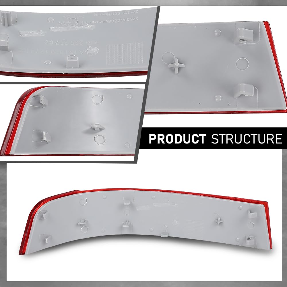 G-PLUS Pair Rear Bumper Reflector Light, Compatible with Benz GL320 2007-2009 CDI 164.822/ GL450 2007-2008 164.871/ GL550 2008-2009 164.886, Left & Right Side 2PCS, 1648201174, 1648201274