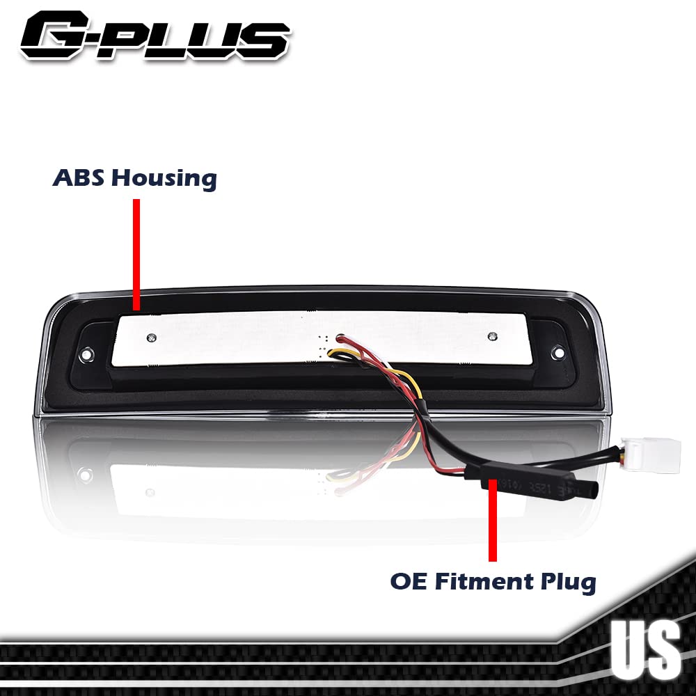 G-PLUS 3D LED Bar Truck Third 3rd Tail X Brake Light Compatible With 2009-2010 Dodge Ram 1500 2011-2017 Ram 1500 2500 3500 55372082AE 55372082AF High Mount Stop light