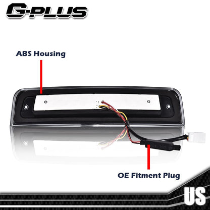 G-PLUS 3D LED Bar Truck Third 3rd Tail X Brake Light Compatible With 2009-2010 Dodge Ram 1500 2011-2017 Ram 1500 2500 3500 55372082AE 55372082AF High Mount Stop light