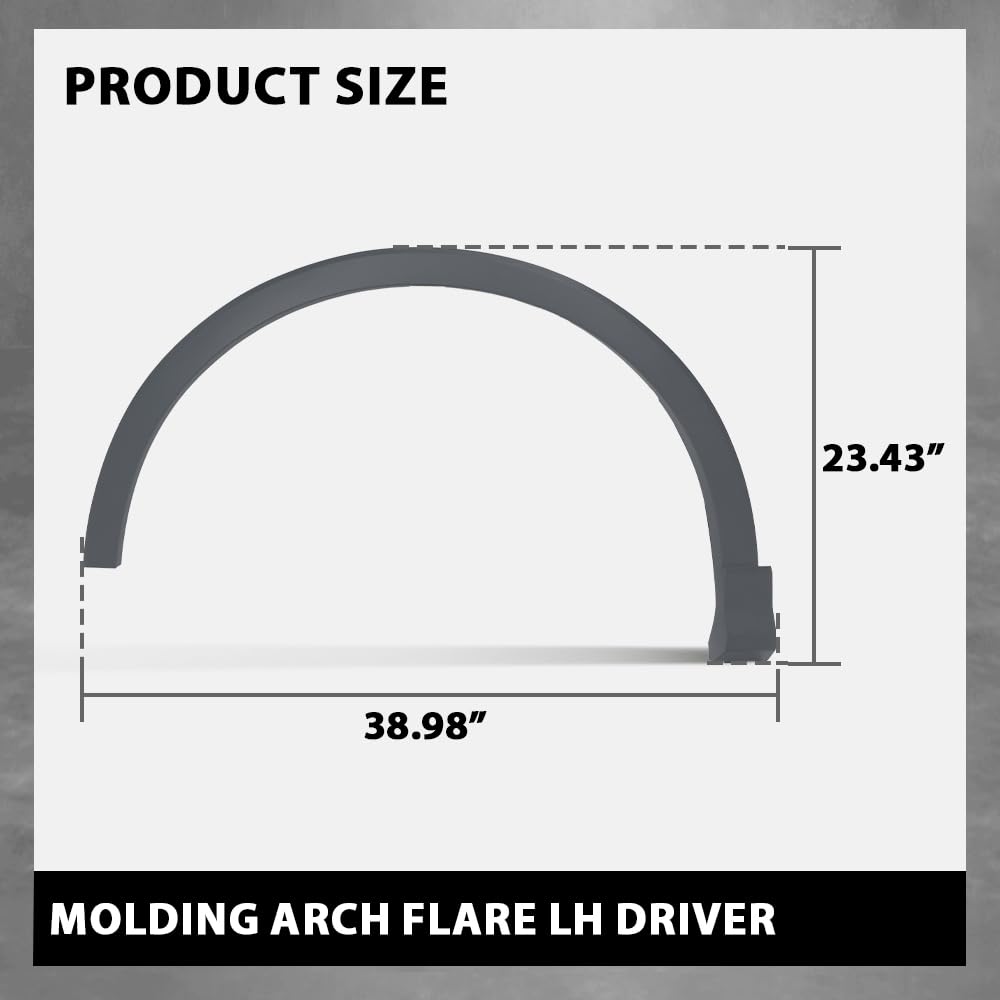 G-PLUS Front Left Fender Flare Wheel Opening Molding Arch Trim, Compatible with Audi Q3 2019-2024, Driver Side, AU8537177, 83A853717AGRU
