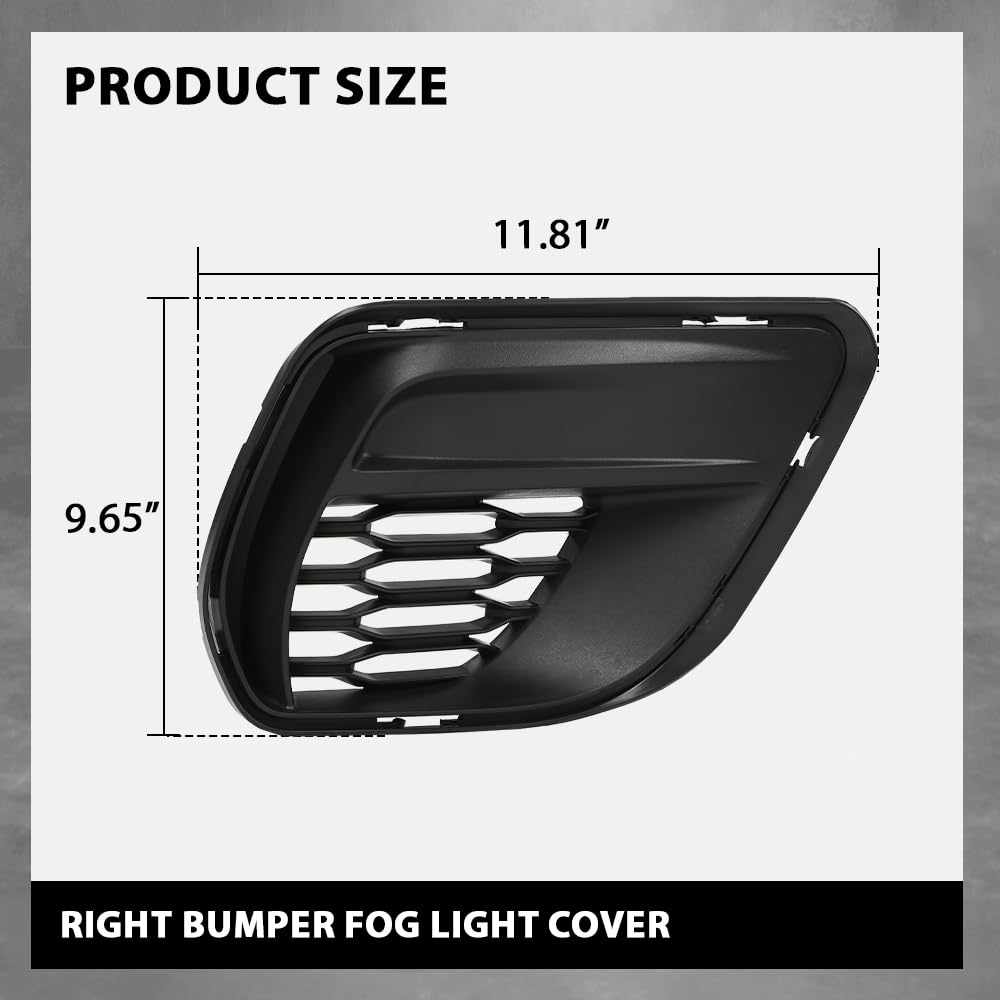 G-PLUS Front Passenger Right Side Fog Light Cover Compatible with Dodge Charger 2020-2023