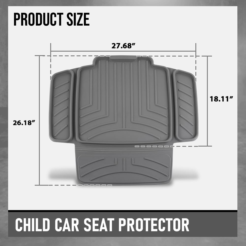 G-PLUS Child Car Seat Protector Compatible with Under Virtually Any Rear or Forward-Facing Child Car Seat or Booster Gray