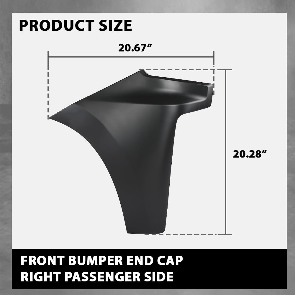 G-PLUS Front Bumper End Cap Extension Trim Right Passenger Side Compatible with Chevy Silverado 1500 2019-2022 Replacement for GM1017110