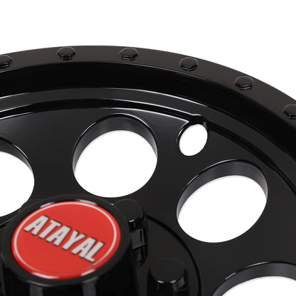 G-PLUS 10" Black Wheel Cover Hub Caps Compatible with EZGO Club Car and Yamaha Golf Cart Hubcaps Set of 4