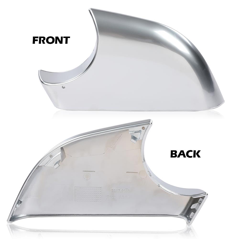 G-PLUS Left Side Wing Door Mirror Cover Lower Silver Holder Chrome Compatible With Tesla Model 3 2017-2022 22873005 Silver
