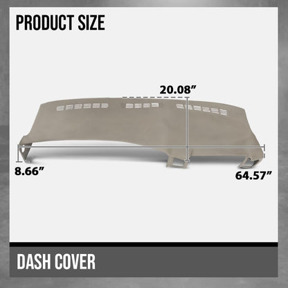 G-PLUS TPE Dash Cover Skin Cap Fit Chevy Silverado/GMC Sierra 1500 2500 1999-2006, Fit Chevy Silverado/GMC Sierra Classic 2007 Gray