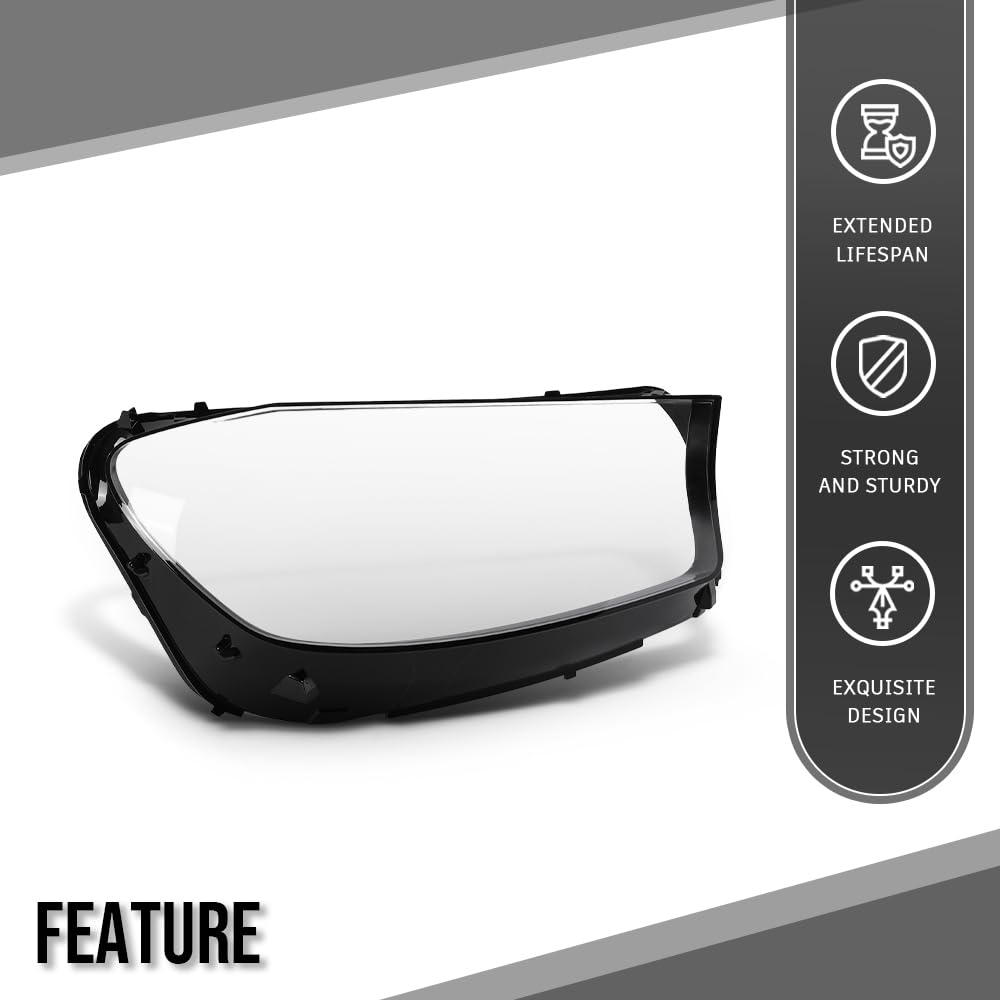 G-PLUS Headlight Lens Cover Compatible with Benz GLS X167 GLS350 GLS350d GLS500 GLS550 GLS450 GLS580 2020 2021 2022 2023 Fit Benz GLS63 AMG 2021 2022 2023 Right Side Front Headlamp Lens Cover Clear