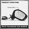 G-PLUS Power Mirror w/ 3-Pin Right Passenger Side Compatible with Honda Civic LX/Sport 2022-2023 Manual Folding 76208T20A01-PFM HO1321350 Glossy Black