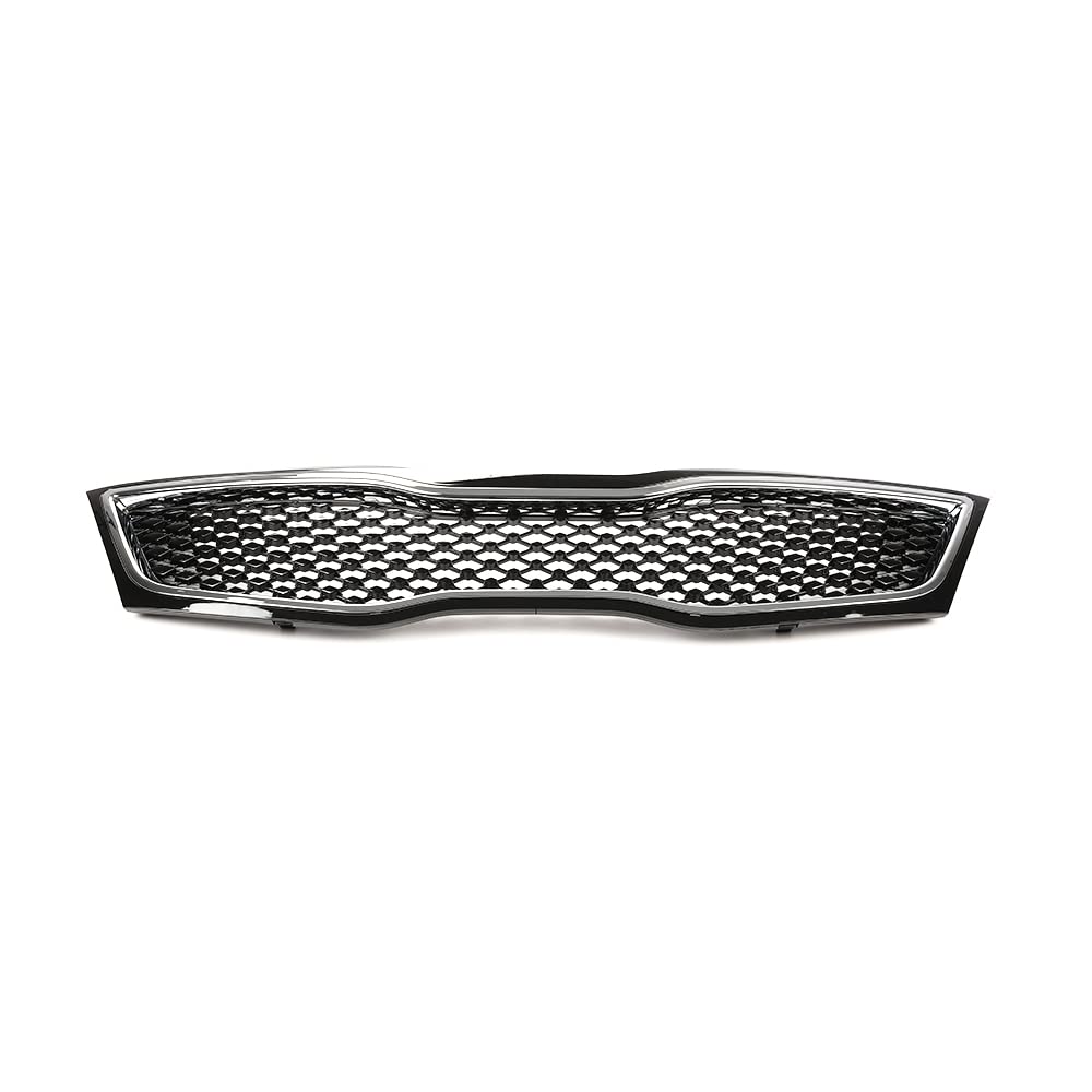 G-PLUS Front Bumper Upper Grille Grill Compatible with Kia Optima 2014 2015 Replacement for 863502T700 Black w/Chrome Trim