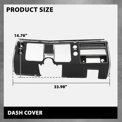G-PLUS Dash Instrument Panel Bezel Cover, Compatible with Chevy Chevelle El Camino 1968 Without Air Black