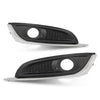 G-PLUS Front Side Fog Lamp Bezel Insert Set of 2pcs Compatible with Buick Regal 2014 2015 2016 2017 23142357, 23142358, GM1038275, GM1039275 Chrome Black