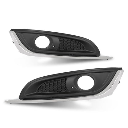 G-PLUS Front Left Bumper Grille Fog Light Bezel Lamp Trim Compatible with Buick Regal 2014 2015 2016 2017 23142357, GM1038275 Chrome Black