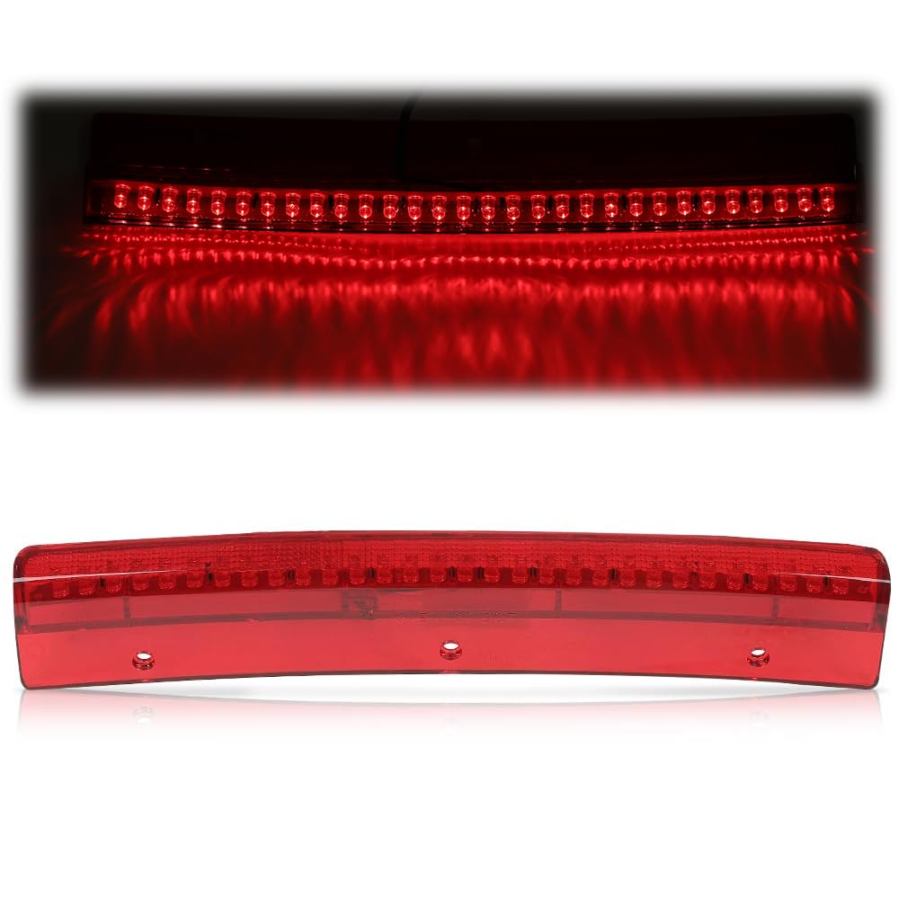 G-PLUS LED Third 3rd Brake Light Compatible with Chevy Camaro SS 5.7L V8 1998 1999 2000 2001 2002, High Mount Cargo Tail Stop Lamp, Red Lens Chrome Housing