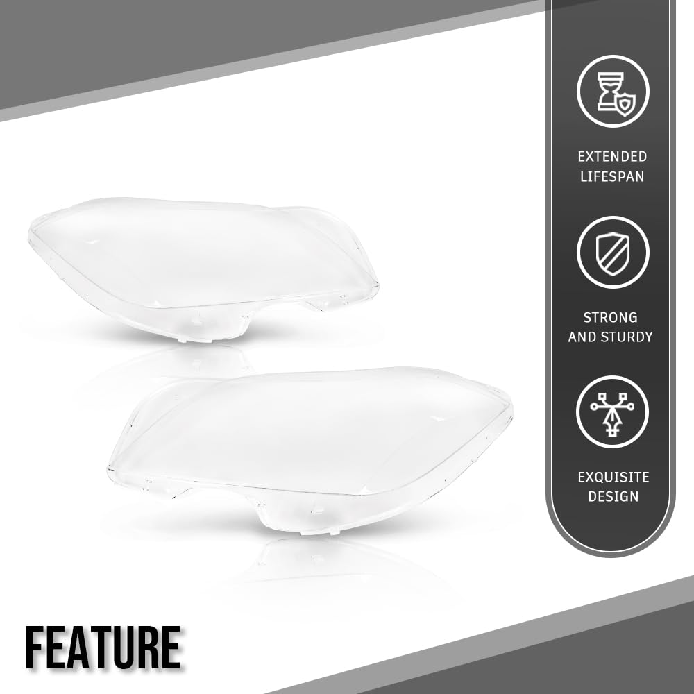 G-PLUS Headlight Lens Cover Compatible with Benz CLS W218 CLS350 CLS500 CLS550 2010 2011 2012 2013 2014 Left & Right Front Headlamp Lens Cover Clear