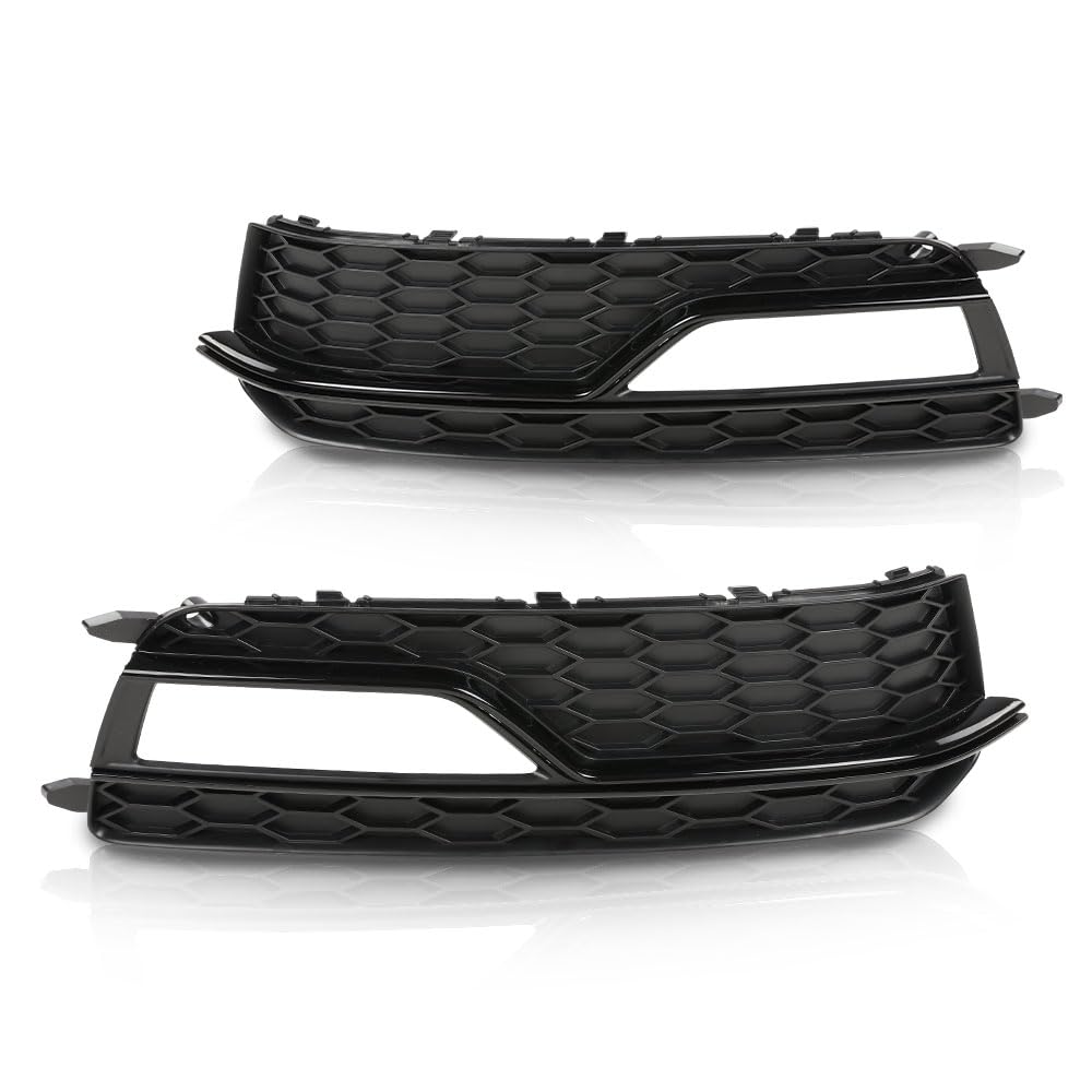 G-PLUS Black Front Bumper Fog Light Grilles Covers Driver and Passenger Side Fit Audi A5 S-Line S5 2013-2016 /Only Fit S-Line S5 Bumper Models/Not Fit For A5 Basic Version 8T0807681K 8T0807682K