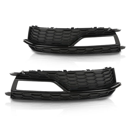G-PLUS Black Front Bumper Fog Light Grilles Covers Driver and Passenger Side Fit Audi A5 S-Line S5 2013-2016 /Only Fit S-Line S5 Bumper Models/Not Fit For A5 Basic Version 8T0807681K 8T0807682K