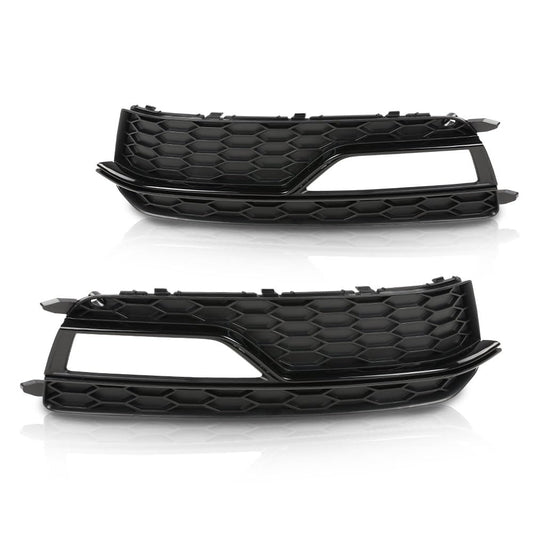 G-PLUS Black Front Bumper Fog Light Grilles Covers Driver and Passenger Side Fit Audi A5 S-Line S5 2013-2016 /Only Fit S-Line S5 Bumper Models/Not Fit For A5 Basic Version 8T0807681K 8T0807682K
