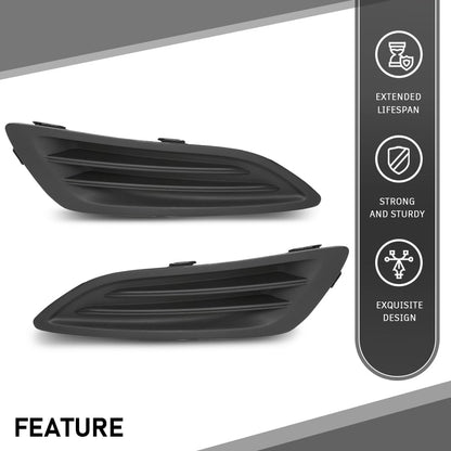 G-PLUS Pair Front Bumper Fog Light Lamp Cover, Compatible with Ford Fiesta 2014-2019, LH Driver & RH Passenger Side 2PCS, D2BZ15266AA, D2BZ15266BA